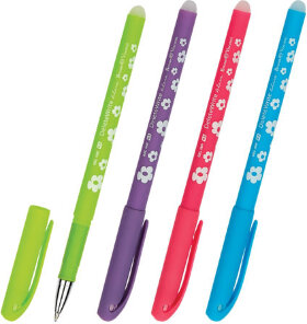 Ручка стираемая гелевая BRUNO VISCONTI, &quot;Цветочки&quot;, СИНЯЯ, корпус ассорти, узел 0,5 мм, линия письма 0,4 мм, 20-0202