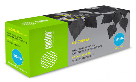 Картридж лазерный CACTUS (CS-CB542A) для HP CLJ CP1215/CP1515N/CM1312, желтый, ресурс 1400 стр.