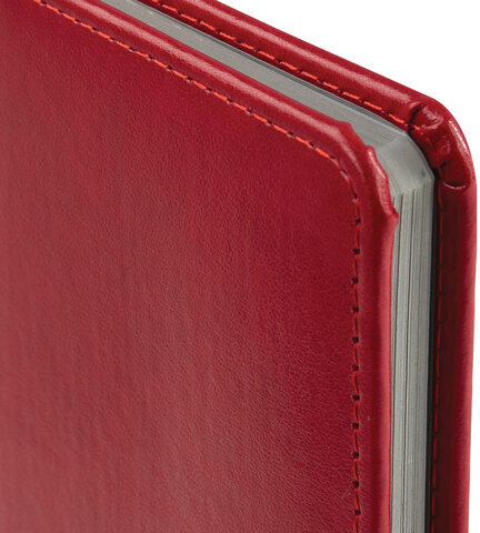 Еженедельник датированный 2024 МАЛЫЙ ФОРМАТ 95х155 мм А6, BRAUBERG "Rainbow", под кожу, красный, 115045