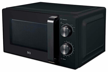 Микроволновая печь BQ (БИ-КЬЮ) MWO 20004SM/W, объем 20 л, мощность 700 Вт, механическое управление, черная, 86201765