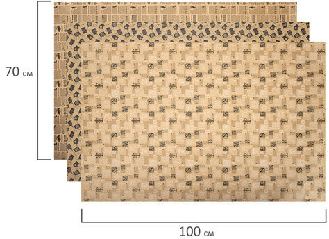 Бумага упаковочная крафтовая НАБОР 3 шт., "Kraft Casual", 70х100 см, 3 дизайна, ЗОЛОТАЯ СКАЗКА, 592063