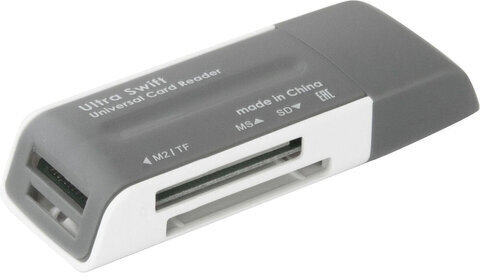 Картридер DEFENDER Ultra Swift, USB 2.0, порты SD, MMC, TF, M2, XD, MS, 83260