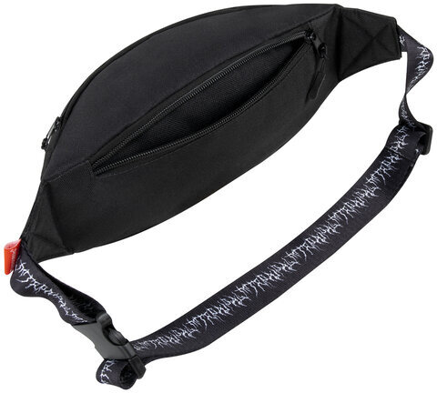 Сумка на пояс BRAUBERG RIO, два отделения, регулируемый ремень, черная с белым, 38х12х8 см, 271692