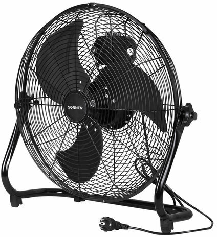 Вентилятор напольный ПОВЫШЕННОЙ МОЩНОСТИ SONNEN FE-45A, d=45 см, 120 Вт, 3 скорости, черный, 455734