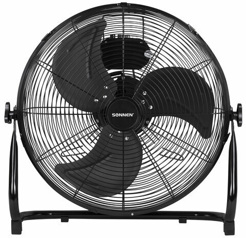 Вентилятор напольный ПОВЫШЕННОЙ МОЩНОСТИ SONNEN FE-45A, d=45 см, 120 Вт, 3 скорости, черный, 455734