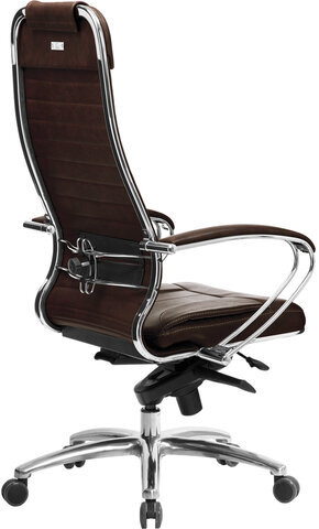 Кресло офисное МЕТТА "SAMURAI" KL-1.04, рецик. кожа, темно-коричневое