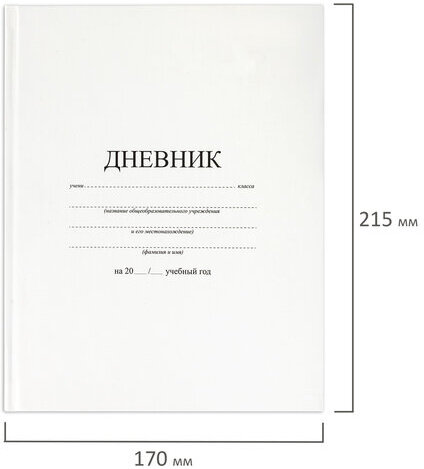 Дневник 1-11 класс 40 л., твердый, BRAUBERG, матовая ламинация, БЕЛЫЙ, 105540