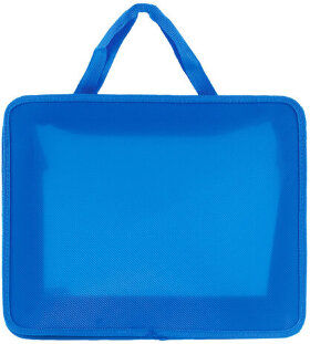 Папка на молнии с ручками ПИФАГОР, А4, пластик, молния сверху, однотонная синяя, 228233