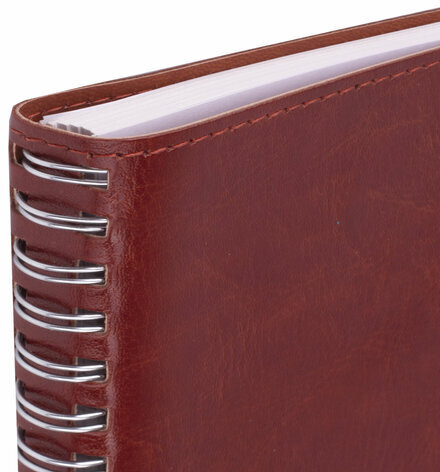 Тетрадь А5 (148x218 мм), BRAUBERG "Office PRO", гибкая, под кожу, гребень, 80 л., коричневая, 111044