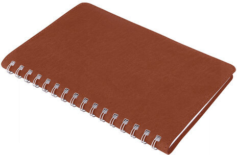 Тетрадь А5 (148x218 мм), BRAUBERG "Office PRO", гибкая, под кожу, гребень, 80 л., коричневая, 111044