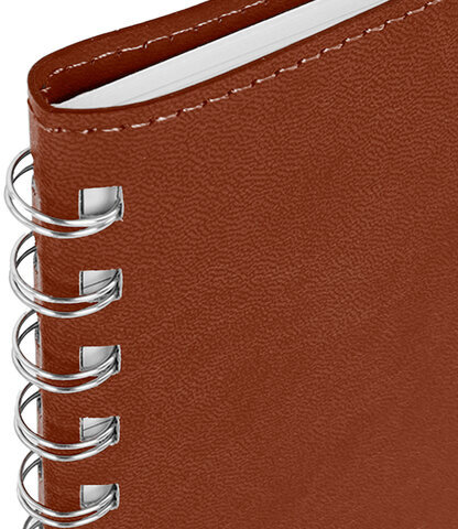 Тетрадь А5 (148x218 мм), BRAUBERG "Office PRO", гибкая, под кожу, гребень, 80 л., коричневая, 111044