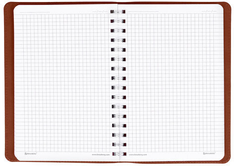 Тетрадь А5 (148x218 мм), BRAUBERG "Office PRO", гибкая, под кожу, гребень, 80 л., коричневая, 111044