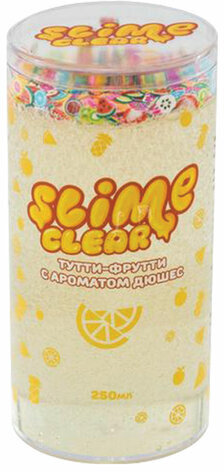 Слайм (лизун) "Clear Slime. Тутти-фрутти", с ароматом дюшес, 250 г, ВОЛШЕБНЫЙ МИР, S130-32
