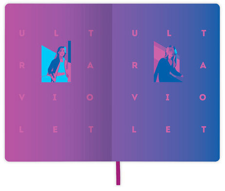 Блокнот А5 (143x210 мм), BRAUBERG VISTA "Ultraviolet", под кожу, гибкий, 80 л., 112061