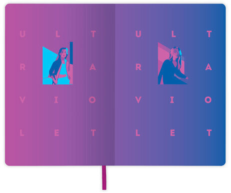 Блокнот А5 (143x210 мм), BRAUBERG VISTA "Ultraviolet", под кожу, гибкий, 80 л., 112061