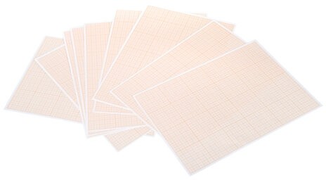 Бумага масштабно-координатная (миллиметровая), папка, А4, оранжевая, 10 листов, 65 г/м2, STAFF, 113484