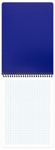 Блокнот А5 80 л., спираль пластиковая, обложка пластик, клетка, BRAUBERG "Metropolis", СИНИЙ, 115569