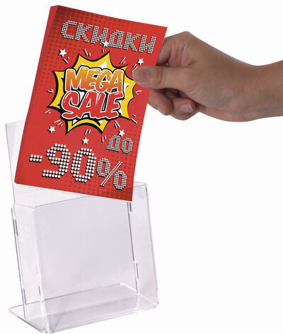 Подставка настольная для рекламных материалов (160x115х32 мм), для узких буклетов, STAFF, 291171