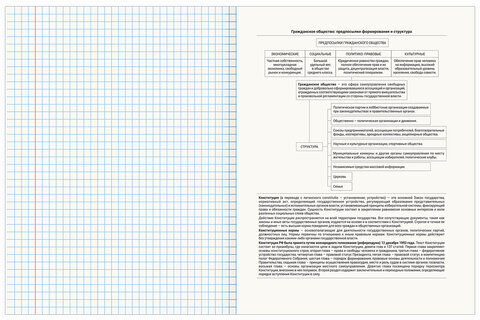 Тетрадь предметная "ПРИРОДА" 48 л., обложка картон, ОБЩЕСТВОЗНАНИЕ, клетка, подсказ, BRAUBERG, 404771