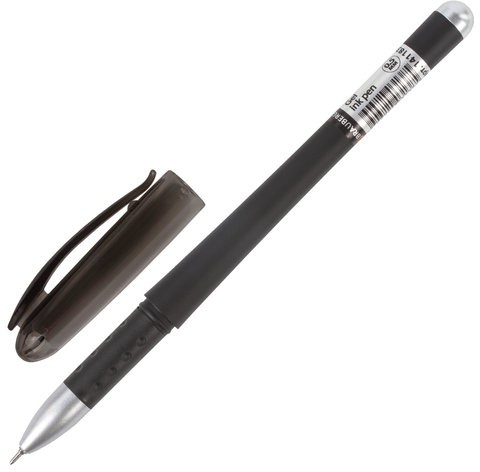 Ручка гелевая с грипом BRAUBERG "Impulse", ЧЕРНАЯ, игольчатый узел 0,5 мм, линия письма 0,35 мм, 141183