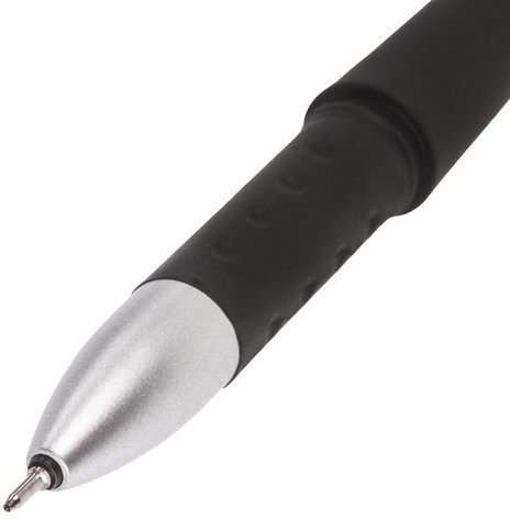 Ручка гелевая с грипом BRAUBERG "Impulse", ЧЕРНАЯ, игольчатый узел 0,5 мм, линия письма 0,35 мм, 141183