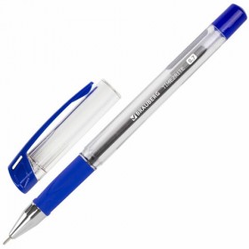 Ручка шариковая масляная с грипом BRAUBERG "Active", СИНЯЯ, узел 0,7 мм, линия письма 0,35 мм, 142683