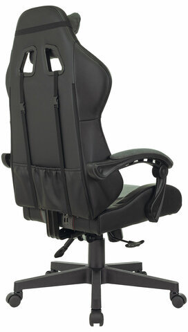 Кресло компьютерное BRABIX "Striker GM-121", синхромеханизм, 2 подушки, экокожа/велюр, черное/серое, 532961