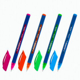 Ручка шариковая масляная ЮНЛАНДИЯ &quot;Трехгранная серия&quot;, СИНЯЯ, корпус ассорти, 0,7 мм, линия письма 0,35 мм, 143238