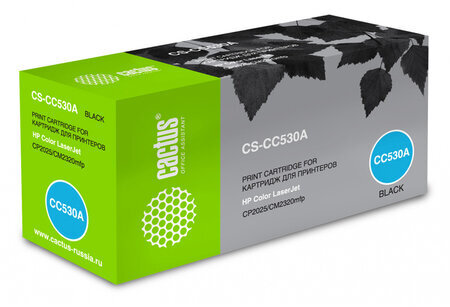 Картридж лазерный CACTUS (CS-CC530A) для HP ColorLaserJet CP2025/CM2320, черный, ресурс 3500 страниц