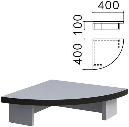 Подставка под монитор "Монолит", 400х400х100 мм, цвет серый, ПМ03.11