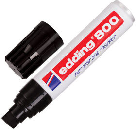 Маркер перманентный (нестираемый) EDDING 800, ЧЕРНЫЙ, ЗАПРАВЛЯЕМЫЙ, скошенный наконечник, 4-12 мм, E-800/1