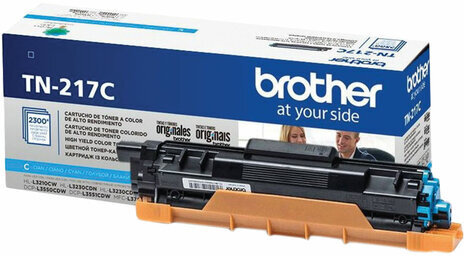 Картридж лазерный BROTHER (TN217C) HLL3230CDW/DCPL3550CDW/MFCL3770CDW, голубой, оригинальный, ресурс 2300 страниц