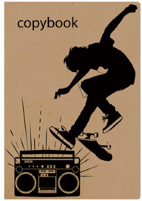 Тетрадь 40 л. в клетку обложка КРАФТ, бежевая бумага 70 г/м2, сшивка, А5 (147х210 мм), СКЕЙТЕР, BRAUBERG, 403757