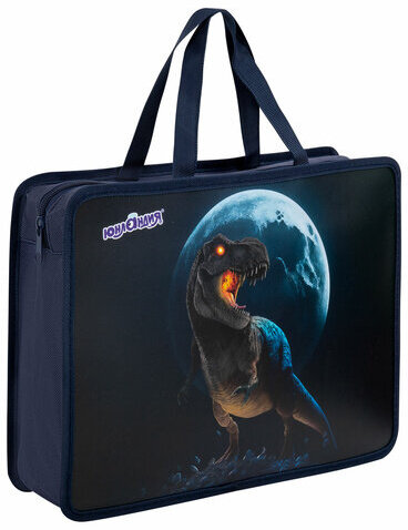 Папка на молнии с ручками ЮНЛАНДИЯ А4, 1 отделение, пластик, 80 мм, "Beware", 272156