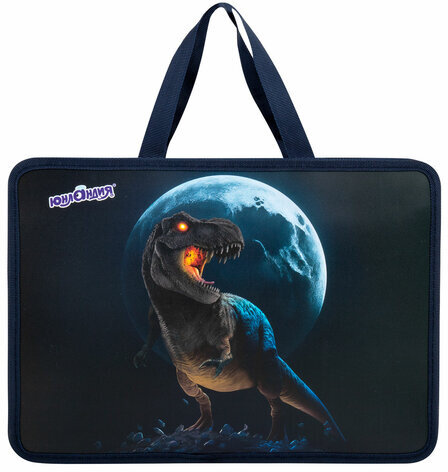 Папка на молнии с ручками ЮНЛАНДИЯ А4, 1 отделение, пластик, 80 мм, "Beware", 272156