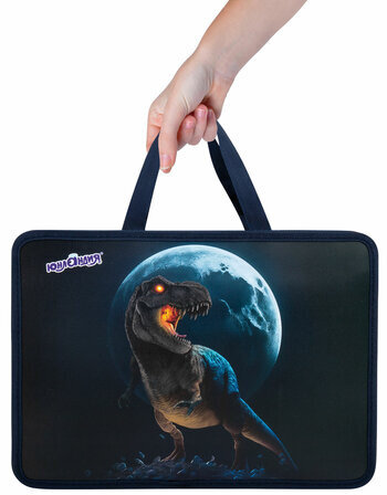 Папка на молнии с ручками ЮНЛАНДИЯ А4, 1 отделение, пластик, 80 мм, "Beware", 272156