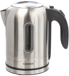 Чайник SONNEN KT-1755, 1,7 л, 2200 Вт, закрытый нагревательный элемент, нержавеющая сталь, 453419