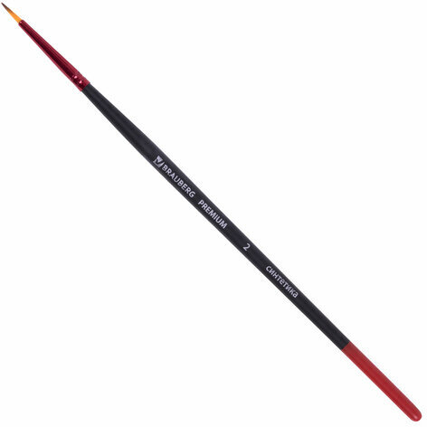 Кисти BRAUBERG PREMIUM, набор 10 шт. (синтетика, круглые № 1, 2, 3, 5, 8, плоские № 2, 4, 6, 8, 10), 201027