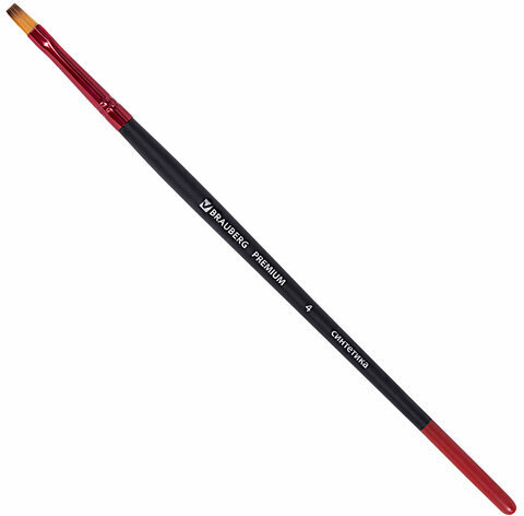 Кисти BRAUBERG PREMIUM, набор 10 шт. (синтетика, круглые № 1, 2, 3, 5, 8, плоские № 2, 4, 6, 8, 10), 201027