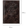 Обложка для автодокументов натуральная кожа пулап, 3D герб + тиснение, темно-коричневая, BRAUBERG, 238195