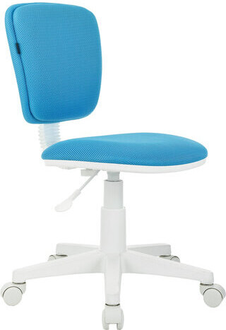 Кресло детское BRABIX "Joy MG-204W", без подлокотников, пластик белый, ткань TW, голубое, 533012