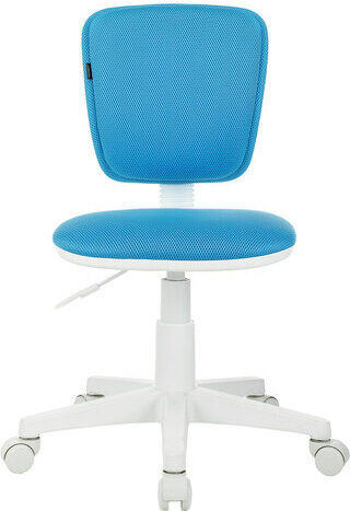 Кресло детское BRABIX "Joy MG-204W", без подлокотников, пластик белый, ткань TW, голубое, 533012