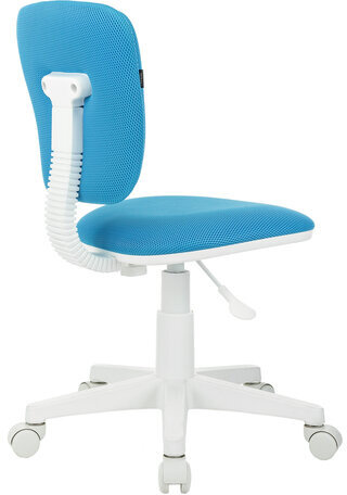 Кресло детское BRABIX "Joy MG-204W", без подлокотников, пластик белый, ткань TW, голубое, 533012