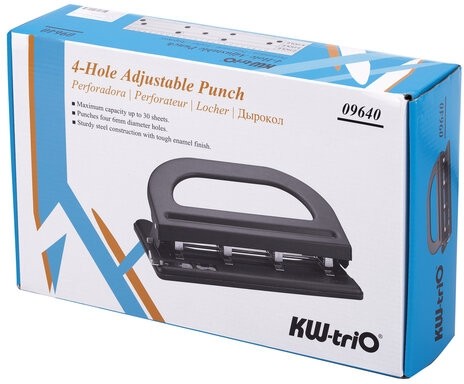 Дырокол на 2-3-4 отверстия KW-trio, до 30 листов