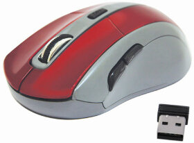 Мышь беспроводная DEFENDER ACCURA MM-965, USB, 5 кнопок + 1 колесо-кнопка, оптическая, красно-серая, 52966