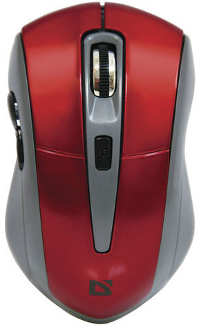 Мышь беспроводная DEFENDER ACCURA MM-965, USB, 5 кнопок + 1 колесо-кнопка, оптическая, красно-серая, 52966