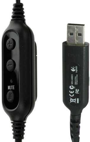 Наушники с микрофоном (гарнитура) LOGITECH PC 960, проводная, компьютерная, 2,4 м, стерео, USB, черная, 981-000100