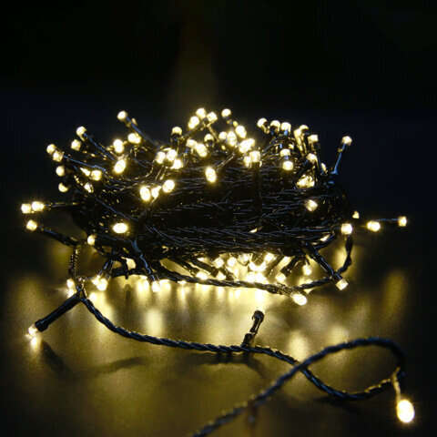 Электрогирлянда-нить комнатная "Стандарт" 10м, 100 LED, теплый белый, 220V, контроллер, ЗОЛОТАЯ СКАЗКА 591346