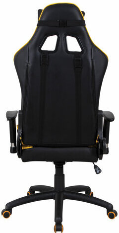 Кресло компьютерное BRABIX "GT Master GM-110", две подушки, экокожа, черное/желтое, 531927