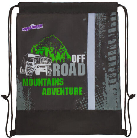 Мешок для обуви ЮНЛАНДИЯ, светоотражающая полоса, 47х37 см, "Offroad", 229168